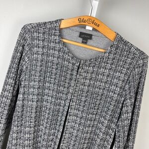 J. Jill Wearever Collection Knit Cardigan Womens M‎ Black White Long Sleeve